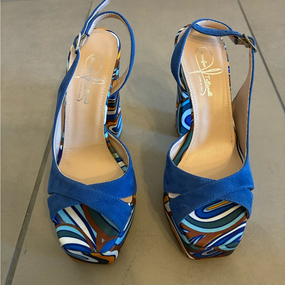 Jennifer Tattanelli Patterned Platform Sandals - … - image 3